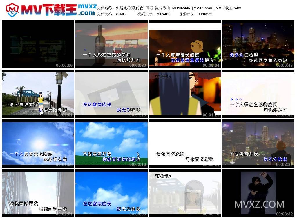 郭斯炫-孤独的夜_国语_流行歌曲_MB107445